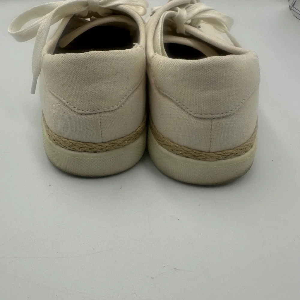 Vionic Hattie Sneakers Womens 11 Cream Canvas Espadrille Low Top Lace Up VS223